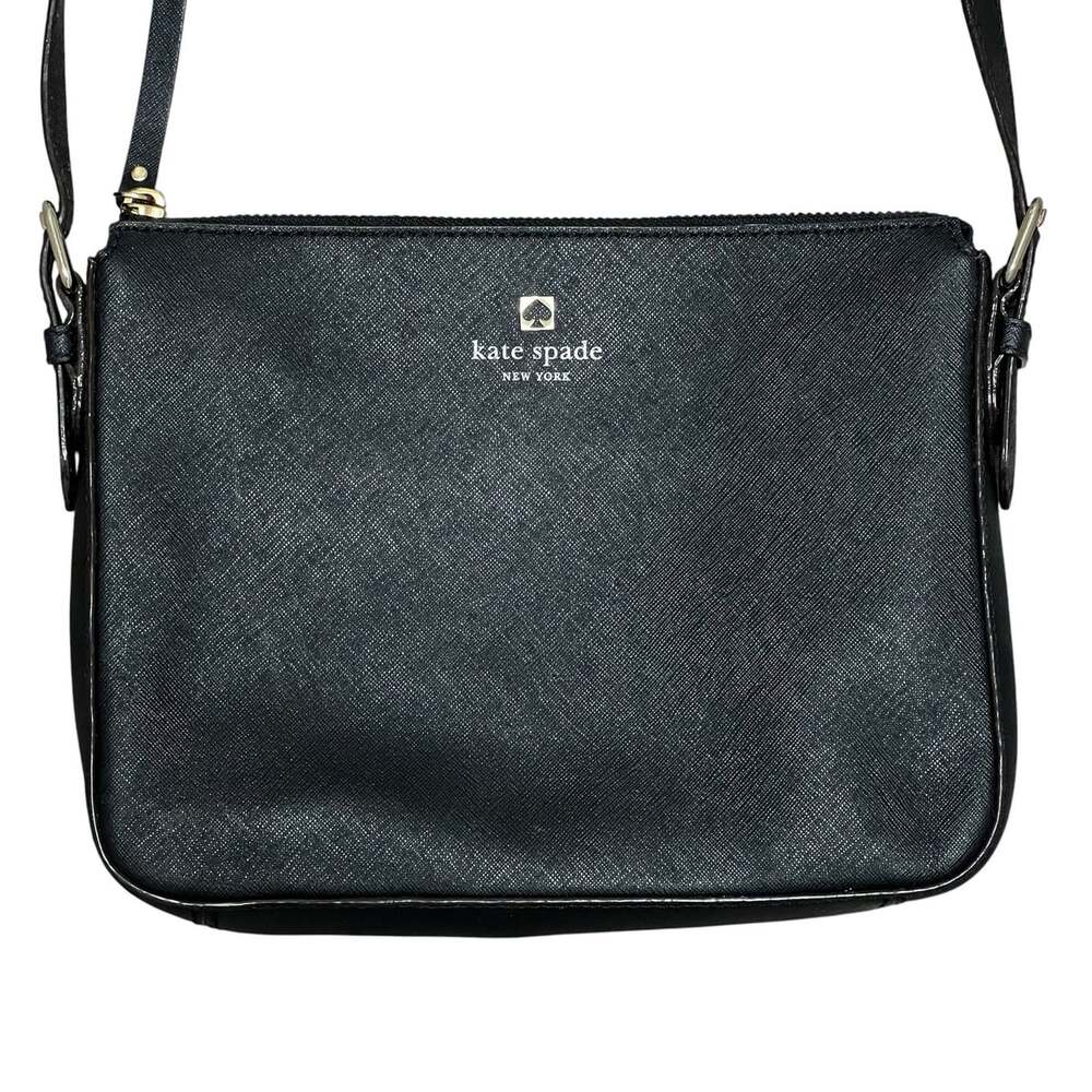 Kate Spade New York Small Black Saffiano Leather Crossbody Bag Gold Hardware